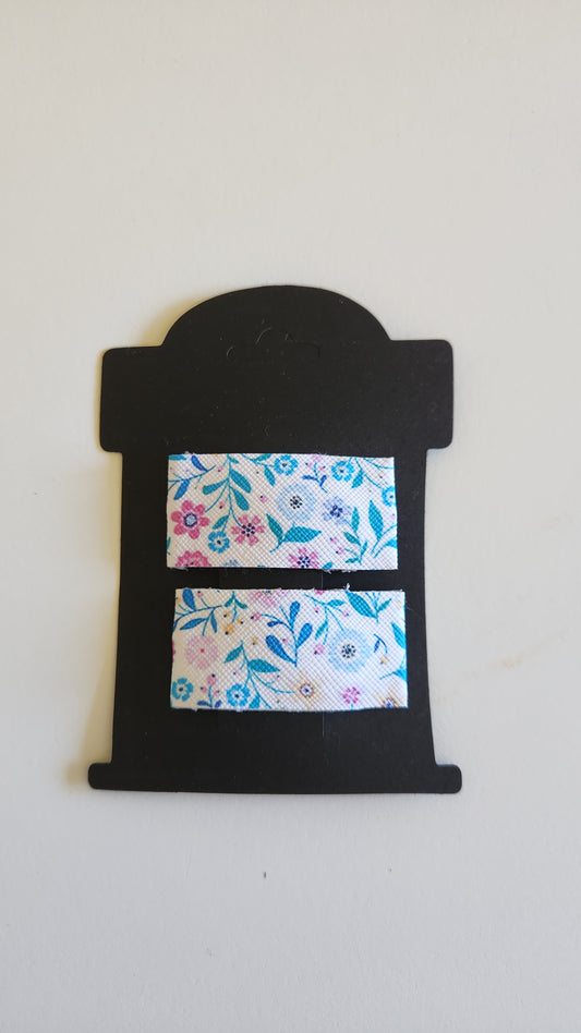 Floral Pretty & Teal Snap Hair Clip