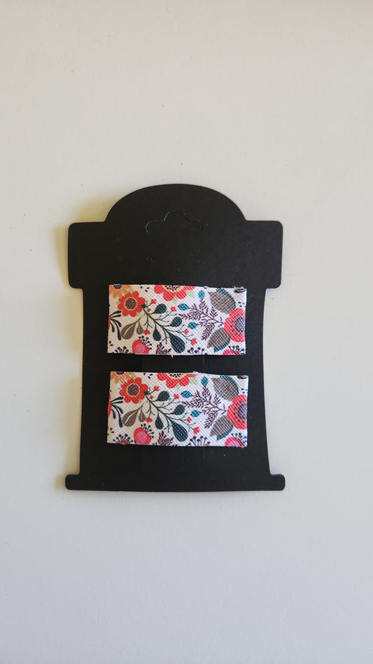 Retro Floral Snap Hair Clip