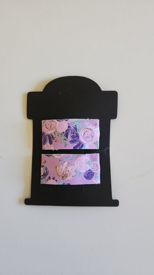 Floral Purple Flowers Snap Hair Clip