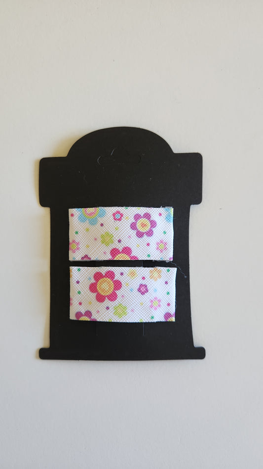 Floral Rainbow Flowers Snap Hair Clip