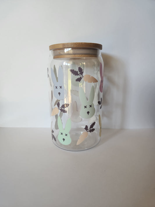 Bunny Face and Carrots Easter Acrylic Tumbler